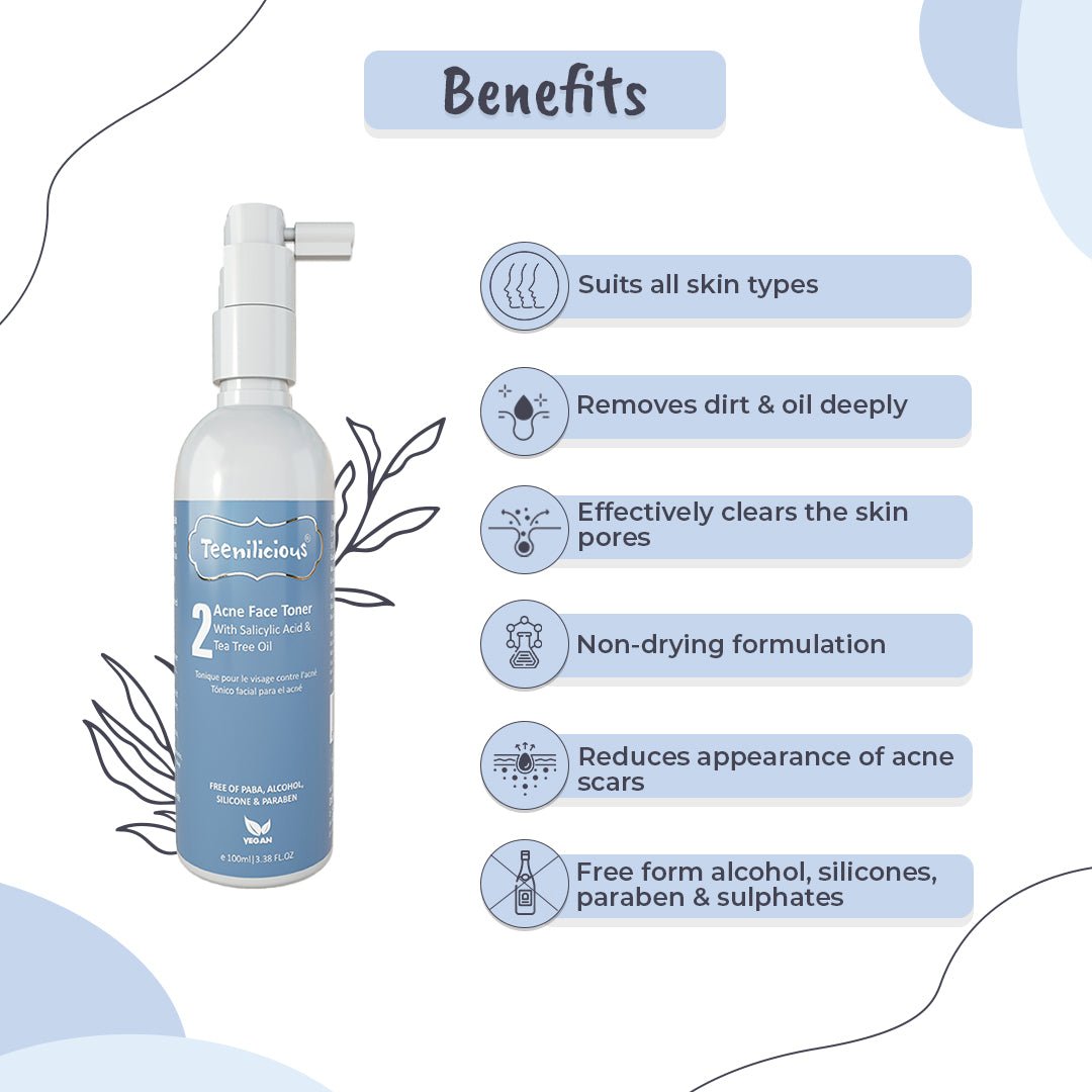 Benefits Of Acne Face Toner With Salicylic Acid & Tea Tree Oil