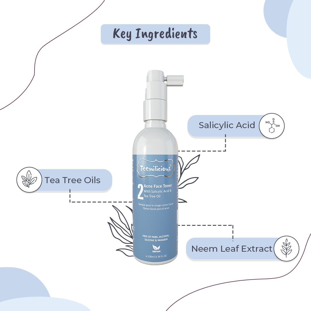 Key Ingredients Of Acne Face Toner With Salicylic Acid & Tea Tree Oil