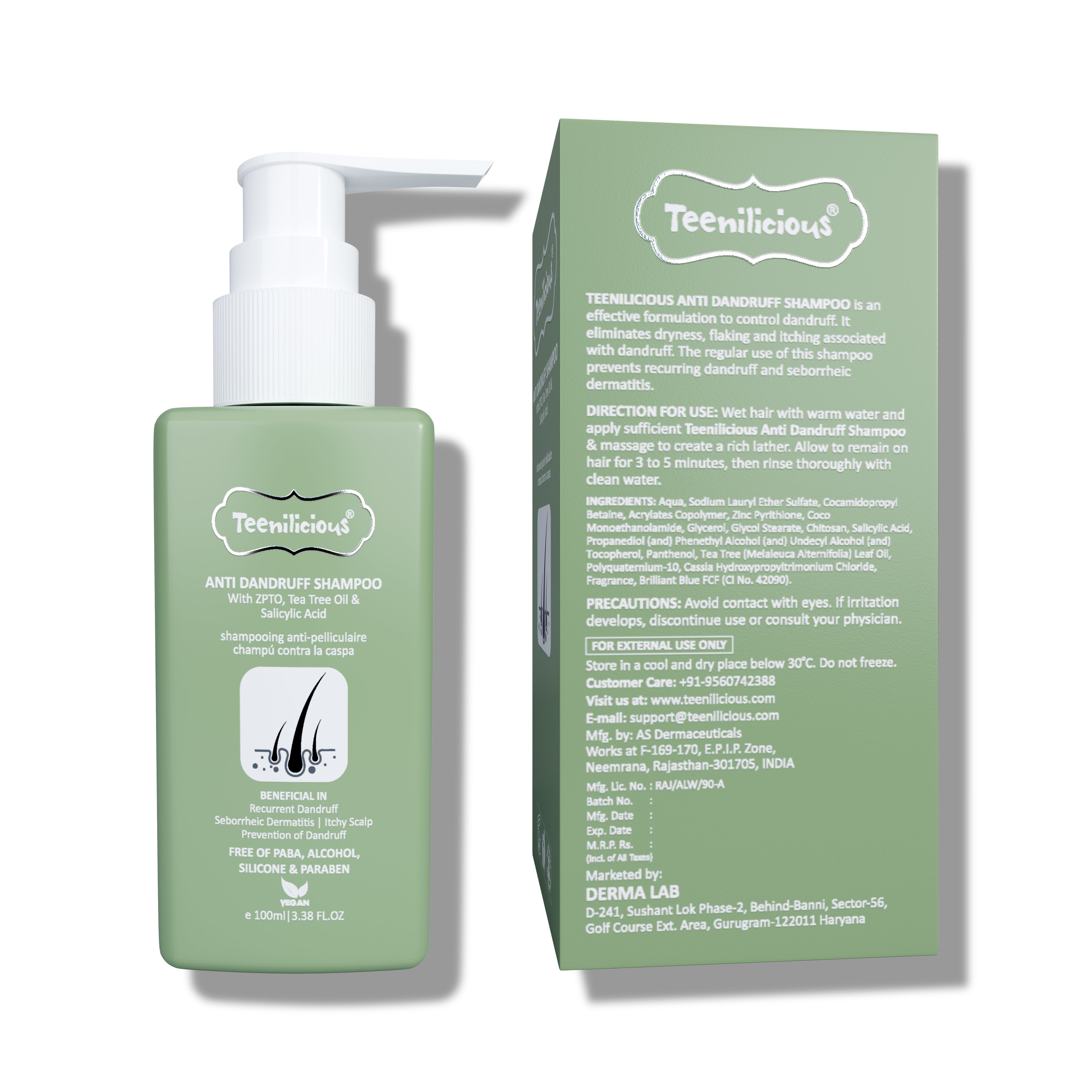 Teenilicious Anti Dandruff Shampoo & Scalp Lotion Combo Kit | Prevents Recurrence of Dandruff | 200ml