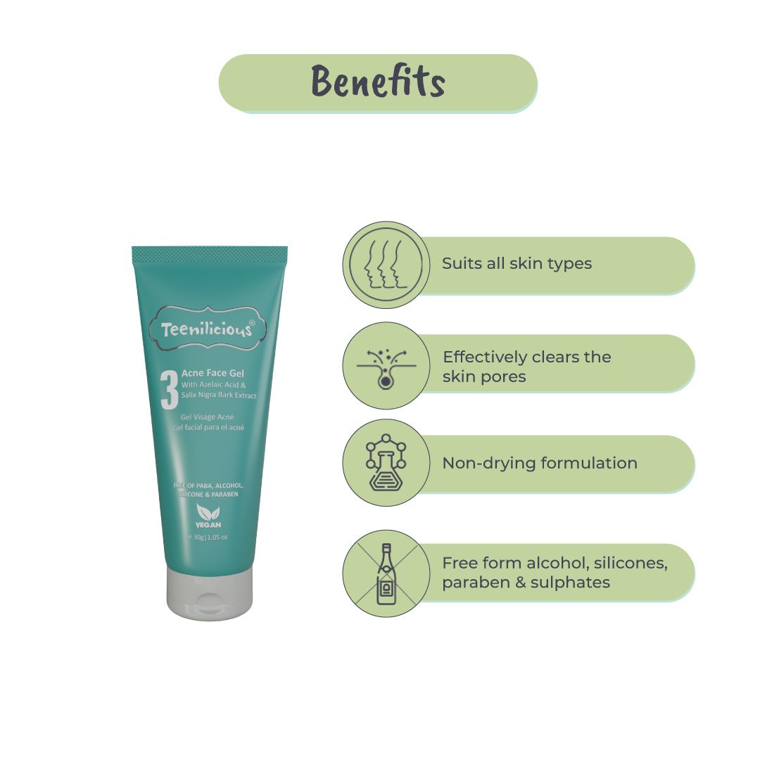 Benefits Of Acne Face Gel With Azelaic Acid & Alba Bark Extract