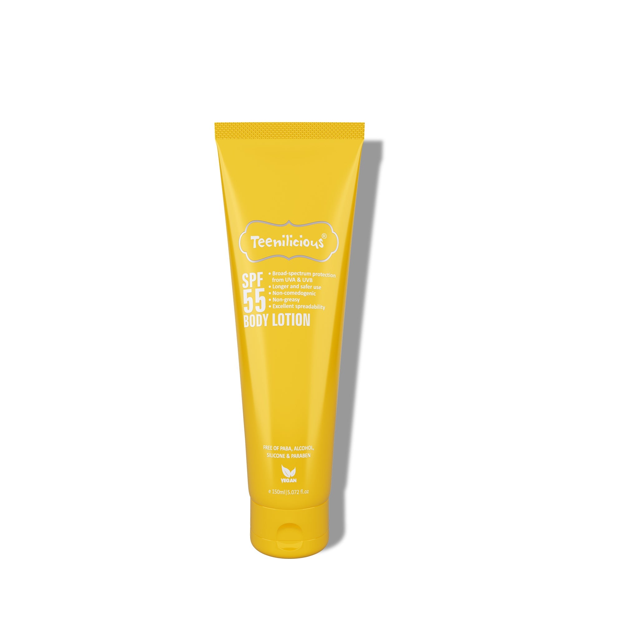 Teenilicious SPF 55 Sunscreen Body Lotion, SPF 50 PA+++, Sunscreen for Oily Skin and Sensitive Skin 150ml